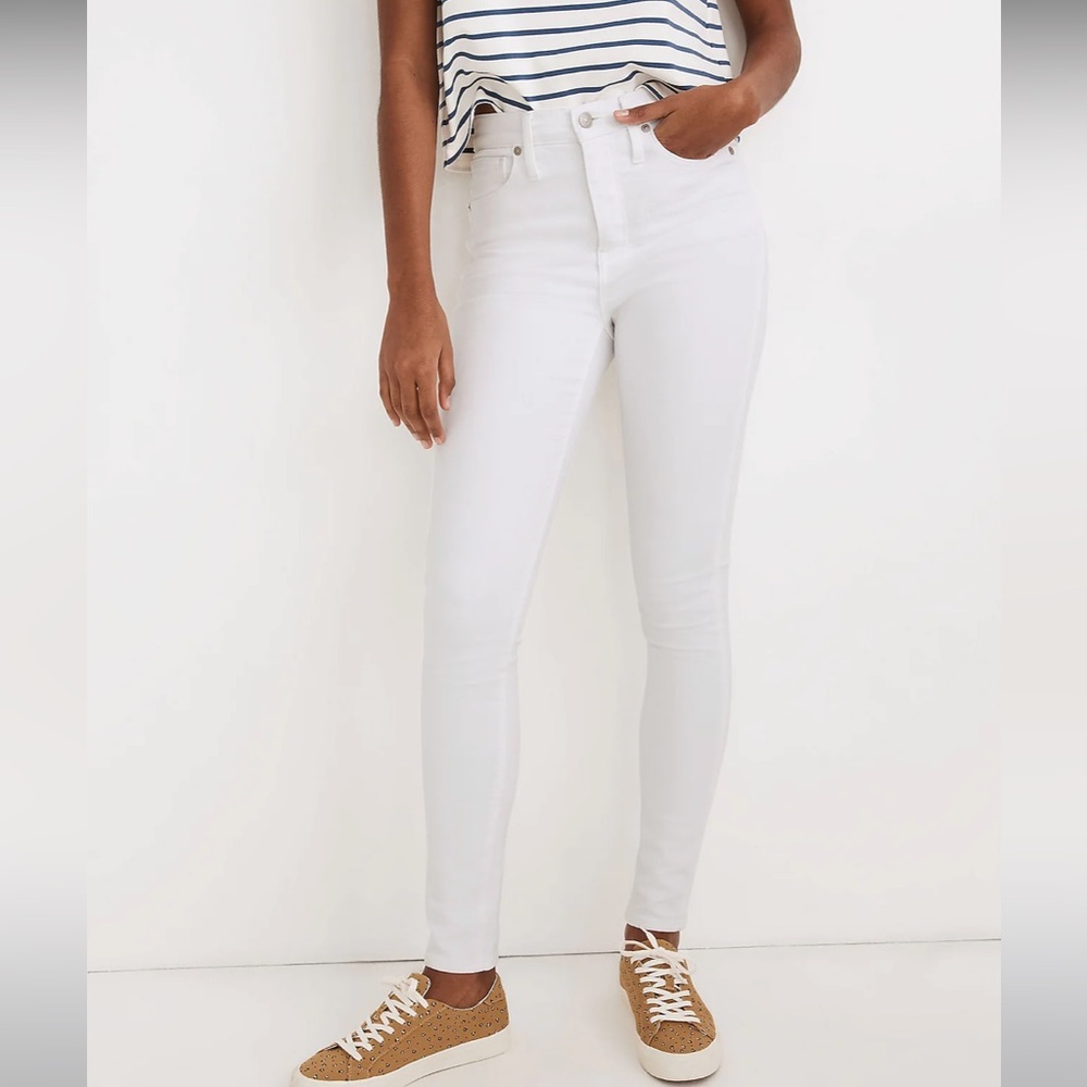 Madewell 10" High-Rise Skinny Jeans in Pure White Size 26